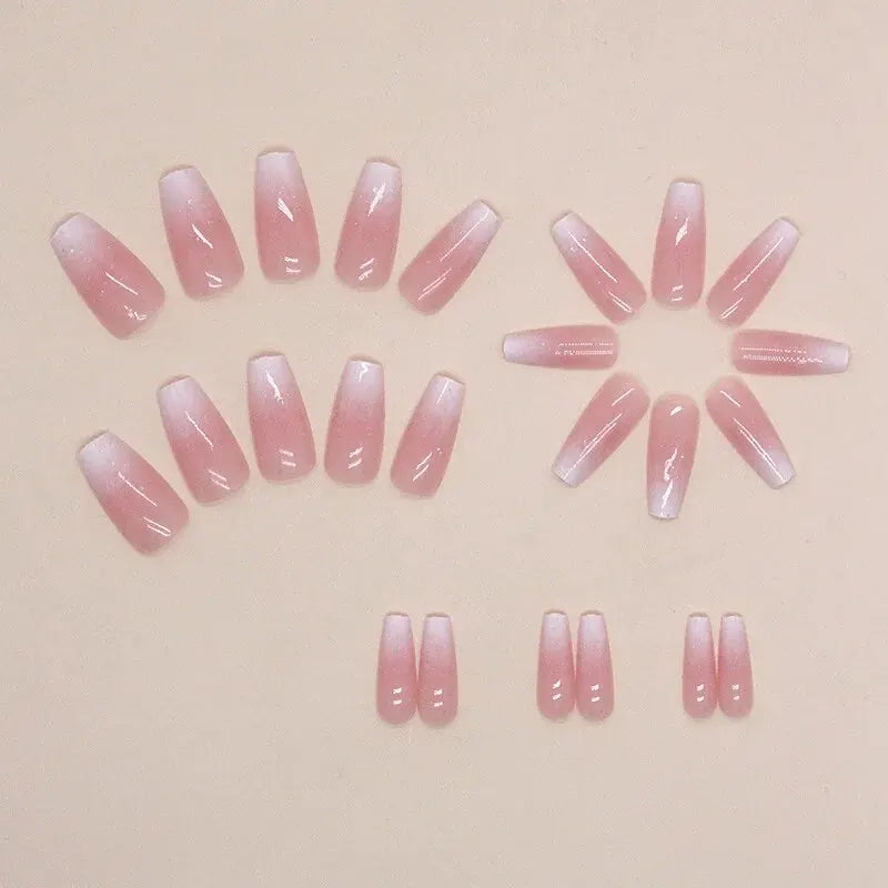 24 PCs Fake Nails with 1 Nail Glue and 1 Nail File