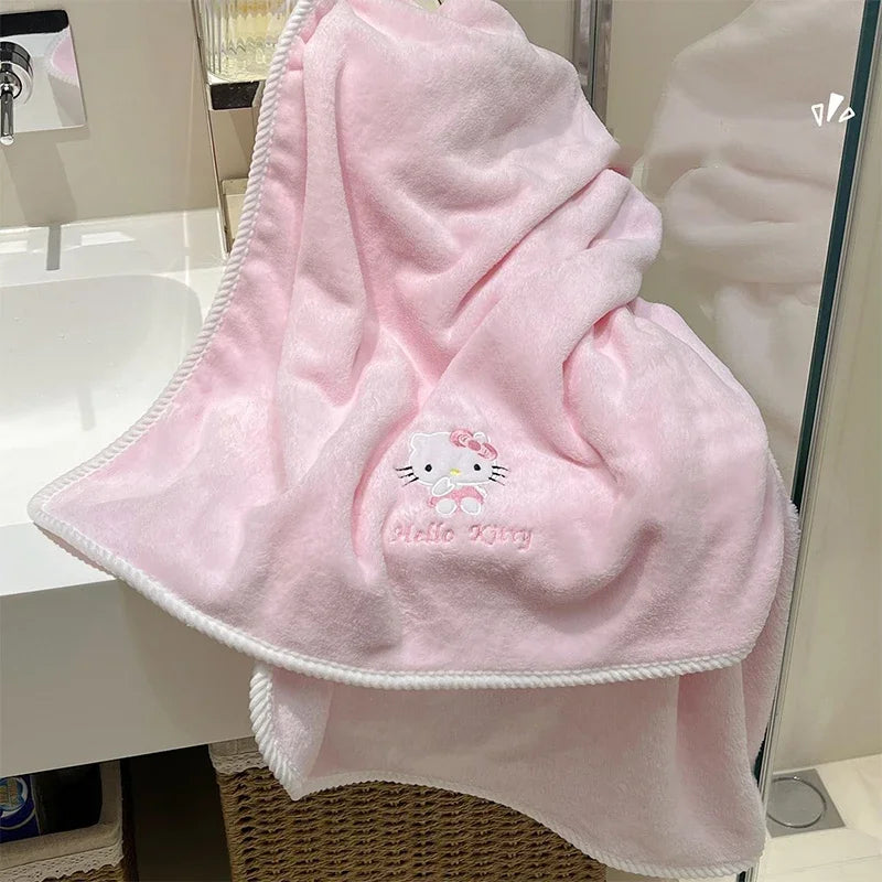 (Hello kitty, Kuromi, Melody ) Anime Sanrio Bath Towels -Soft Face Hand Microfiber Towel and or Face Towel