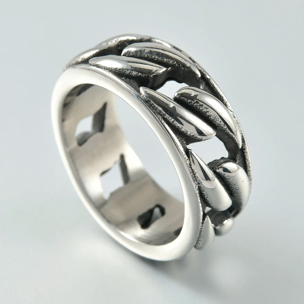 1PC Stainless Steel Vintage Punk Skull Cross Eagle Mens Ring Finger Jewelry Hip Hop Rock Culture Ring Unisex Male Party Ring