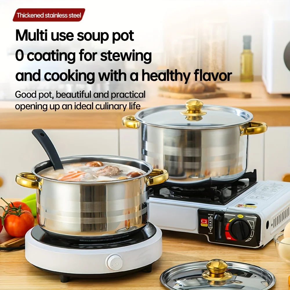 5‑Piece Golden Stainless Steel Cookware Set – Non‑Stick, Multi‑Purpose
