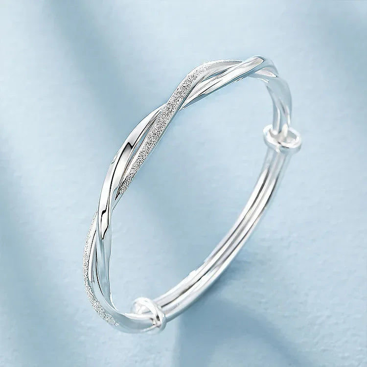 Trendy 925 Sterling Silver Bangles Bracelet Charms
