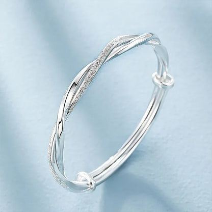 Trendy 925 Sterling Silver Bangles Bracelet Charms
