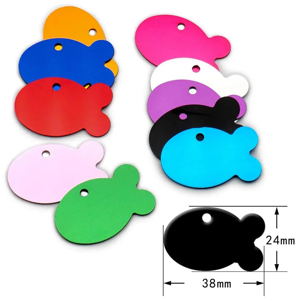 Random Mix 100pcs Aluminum Blank Dog Cat ID Pendant Engravable Ornament Tag Plates