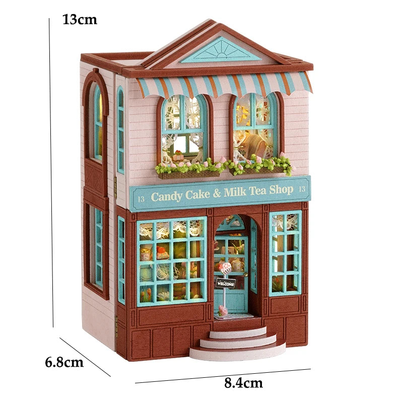 DIY Wooden Doll Houses Mini Assembly Handmade Small House Creative Scene Decoration DollHouse For Toys Birthday Gifts