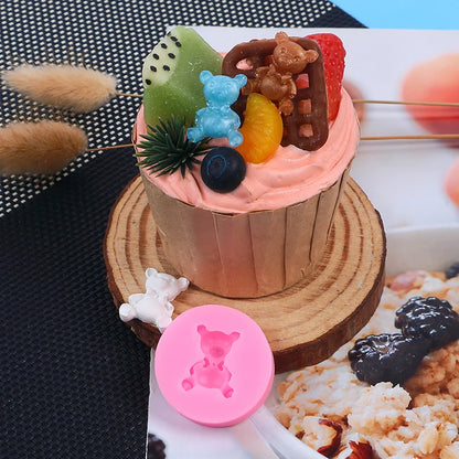 Bear Silicone Mold Cake Topper Fondant Chocolate Candy Cupcake Baking Cake Decorating Tools Polymer Clay Gum Paste Mold
