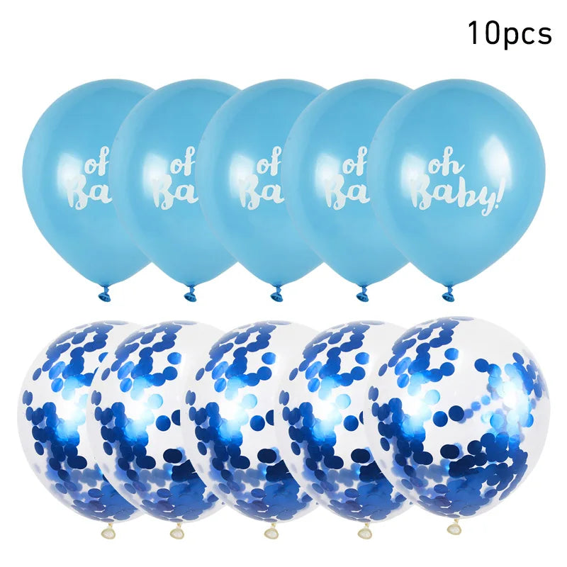 10pcs Oh Baby Printed Latex Balloons It is A Boy Girl Balloon Birthday Party Baby Shower Decoration Boy Girl Gender Reveal decor