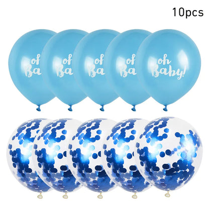 10pcs Oh Baby Printed Latex Balloons It is A Boy Girl Balloon Birthday Party Baby Shower Decoration Boy Girl Gender Reveal decor