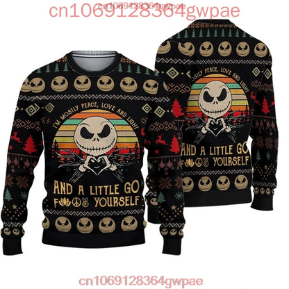 Jack Skellington and Sally Ugly Sweater Men's Women's Tops The Nightmare Before Christmas Ugly Christmas Sweater