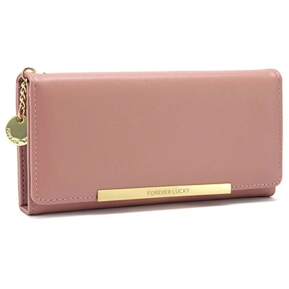 Fashion Portable Solid Color Female Long Purse Zipper Clutch Bag Large Capacity PU Leather Women Zipper Wallet