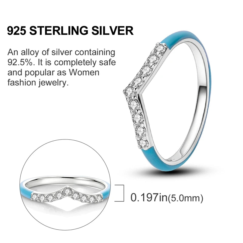 925 Sterling Silver Ring – Colorful Cubic Zirconia Women’s Wedding & Engagement Jewelry