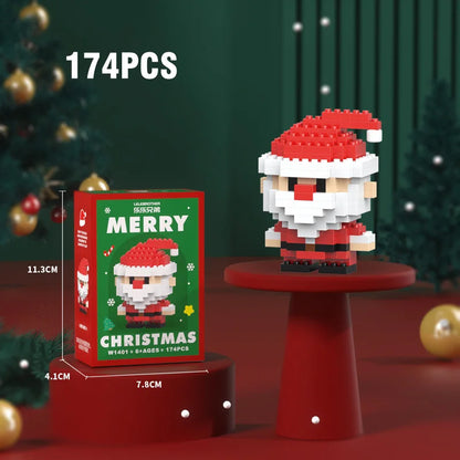 Christmas Micro Building Block Series Santa Claus Reindeer Puzzle Assembling Bricks Table Decoration