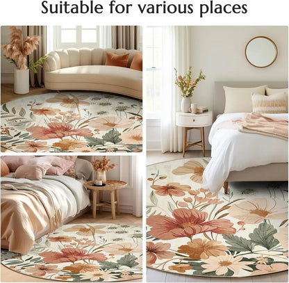 Astrology Moon Stars  Print Round Area Rugs Home Carpet Non Slip Washable Rug Kitchen Living Room Bedroom Dining Room Floor Mat