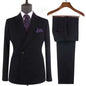 Men’s Double‑Breasted Suit Set – Metal Buckle Edition (Blazer + Trousers)