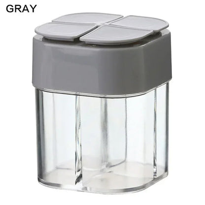 4 In 1 Spice Salt Pepper Transparent Seasoning Shakers jar Gadget with Cover