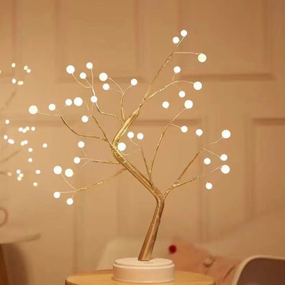 Cherry Blossom LED Table Tree Lamp – USB/Battery Touch‑Switch Bonsai‑Style Night Light Decoration