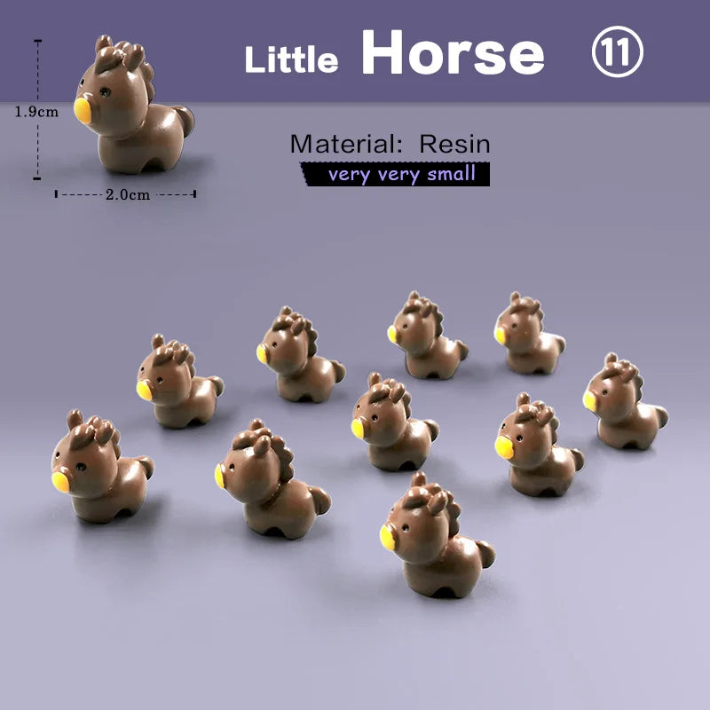 10Pcs Easter Rabbit Dinosaurs Capybara Duck Fox Pig Cat Turtle Frog Bird Figurine Miniature Fairy Garden Decoration Accessories
