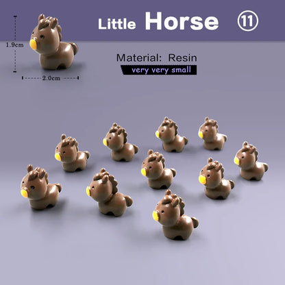 10Pcs Easter Rabbit Dinosaurs Capybara Duck Fox Pig Cat Turtle Frog Bird Figurine Miniature Fairy Garden Decoration Accessories