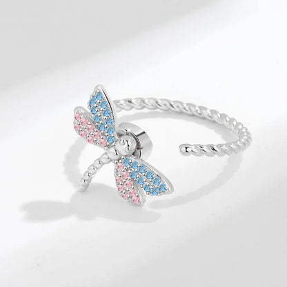 Fidget Spinner Ring Anxiety for Women Multiple Crystal Flower Eye Butterfly Animal Ring Rotate Anti Stress Wedding Jewerly