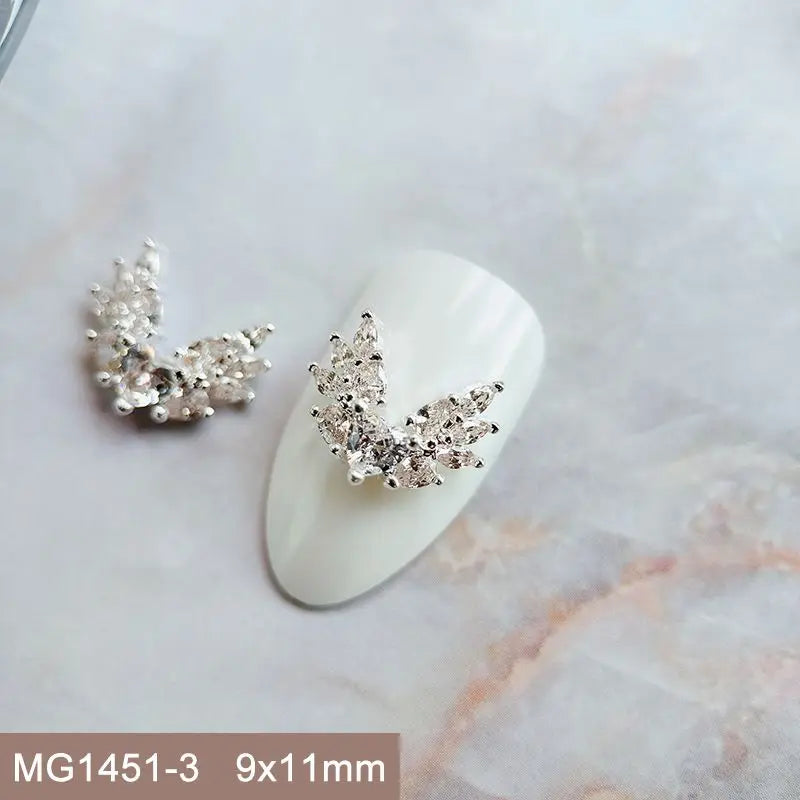 10pcs/lot Luxury No Fading Bow Butterfly Arc Nail Art Parts Zircon Crystal Manicure Nails Accesorios Supplies Decorations Charms