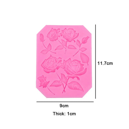 Silicone World DIY Rose Flowers Petal Silicone Mold Cake Baking Decoration Fudge Chocolate Mold Handmade Soap Tools