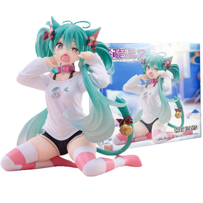 Animation Anime Beautiful Girl Hatsune Miku Handmade Devil Hatsune Miku Cat Ear Hatsune Miku Cute Handmade PVC Model Decorations