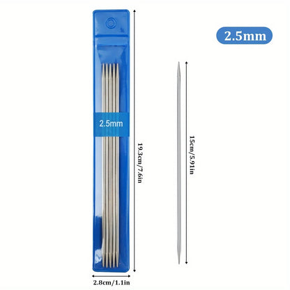 10pc/35pcs/65pcs Stainless Steel Knitting Needles Knitting supplies DIY Handmade Craft Yarn Knitting Tool For Mom Size 1.5mm-5mm