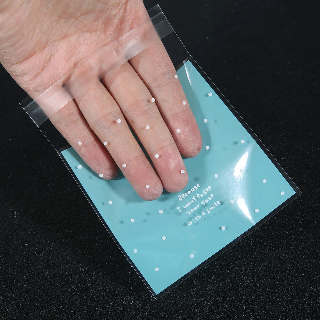 100pcs Transparent Self-adhesive Candy Gift Bags Little Dots Bread Toast Cookies Baking Packaging Bag Birthday Party Supplies