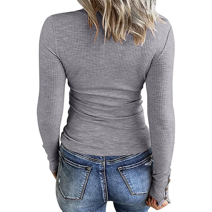 Women Long Sleeve Slim Fitted Top