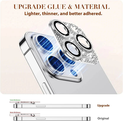 Bling Diamond Camera Lens Protector for iPhone – Glitter Metal Case for iPhone 11/12/13/14/15/16 & Pro Max Models