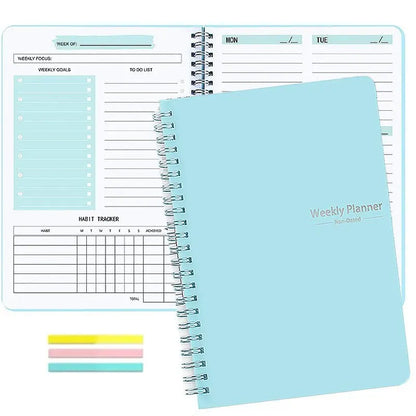 Weekly Undated Spiral Binding Notebook Agenda Planner A5