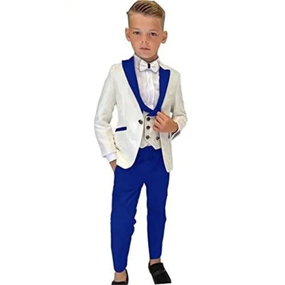 Classic Boy's Suit Set 3 Pieces Paisley Long Sleeves Formal Tuxedo For Kids From 3 to 14 Years (Wedding Flower Boy)