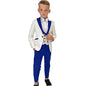Classic Boy's Suit Set 3 Pieces Paisley Long Sleeves Formal Tuxedo For Kids From 3 to 14 Years (Wedding Flower Boy)