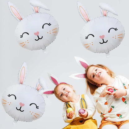 Easter Bunny Foil Balloon Cute Rabbit Chicken Egg Cartoon Carrot Foil Balloon Kids Happy Easter Gift Girl Baby Shower Decoration