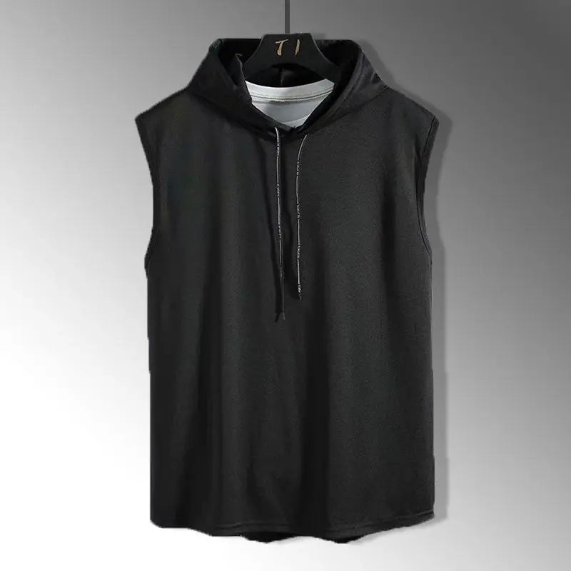 Men's Tank Tops Hooded Vest Sleeveless T shirt