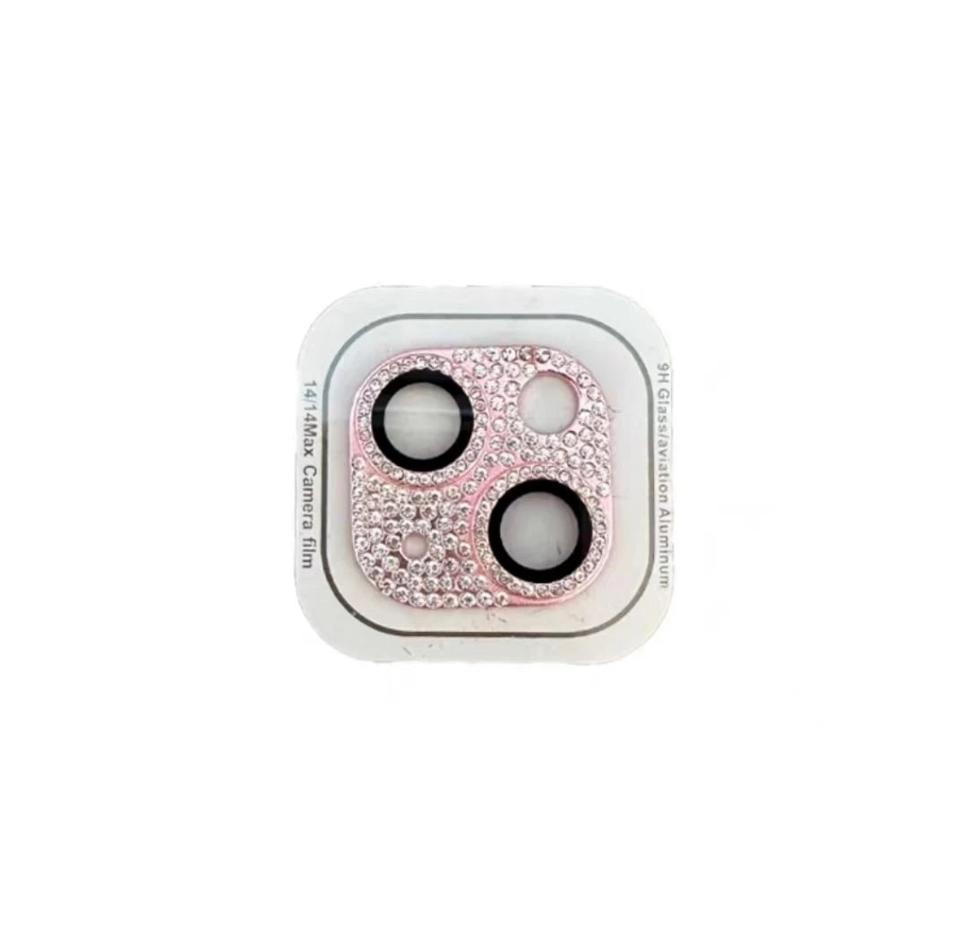 Luxury Camera Lens Film for IPhone 12/ 13/14 /15 Pro Max Mini 14 Plus Metal Glitter Diamond