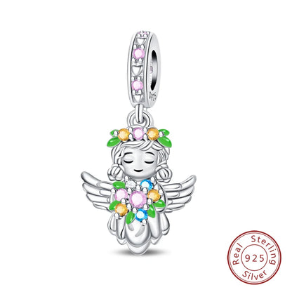 Springtime Charms 925 Sterling Silver Swallow Snail Butterfly Flower Charms Beads Fit Qikaola Bracelet DIY Birthday Jewelry Gift