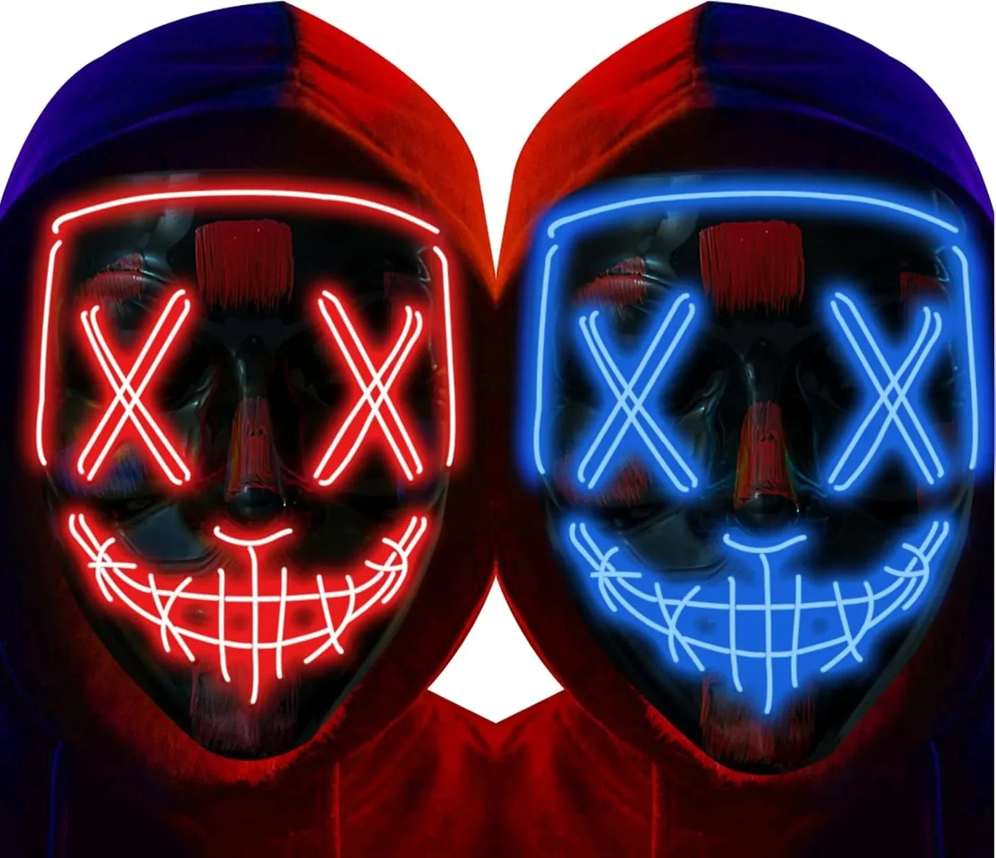 Poptrend LED Light‑Up Halloween Mask – Scary Cosplay Masquerade Mask for Festivals, Parties & Carnival Gifts