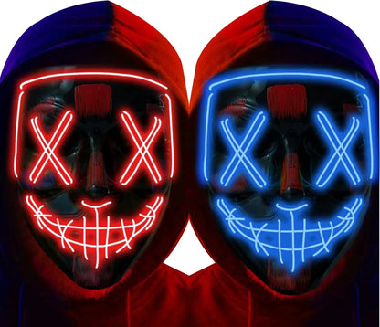 Poptrend LED Light‑Up Halloween Mask – Scary Cosplay Masquerade Mask for Festivals, Parties & Carnival Gifts