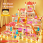 Popular Toy 3d Assembly Diy Mini Toy House Accessories Villa Princess Castle Led Lights Girl Birthday Gift Assembly Toy House