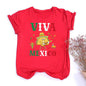 Viva Mexico Print Crew Neck T-shirt Summer Short Sleeve Casual Top Women's Mexican Flag Pattern T-shirt Clothes