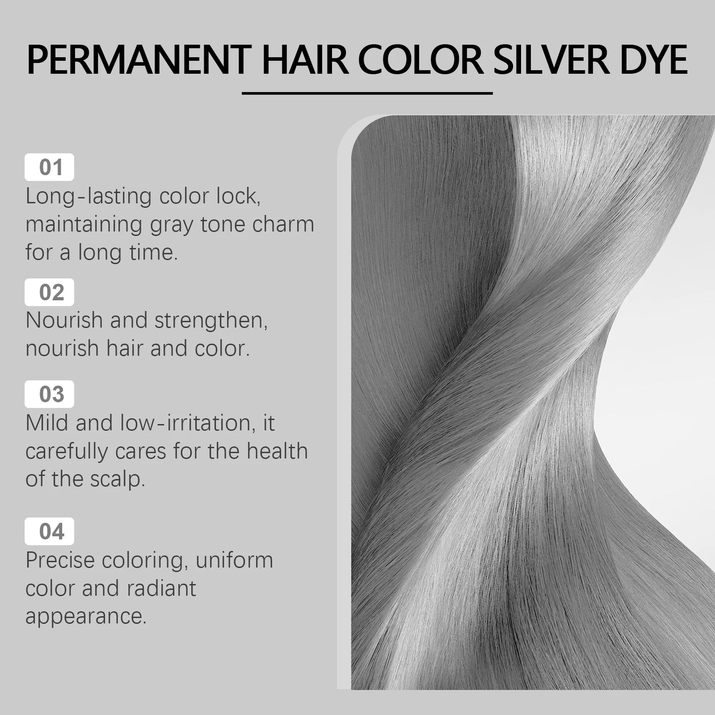 Permanent Grey Hair Dye Styling Hair Color Wax Shampoo No Damage Quick Coloring Long-Lasting Professional Hair Dyeing Cream