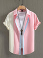 Men's short-sleeved casual comfortable and soft 3D pattern print shirt