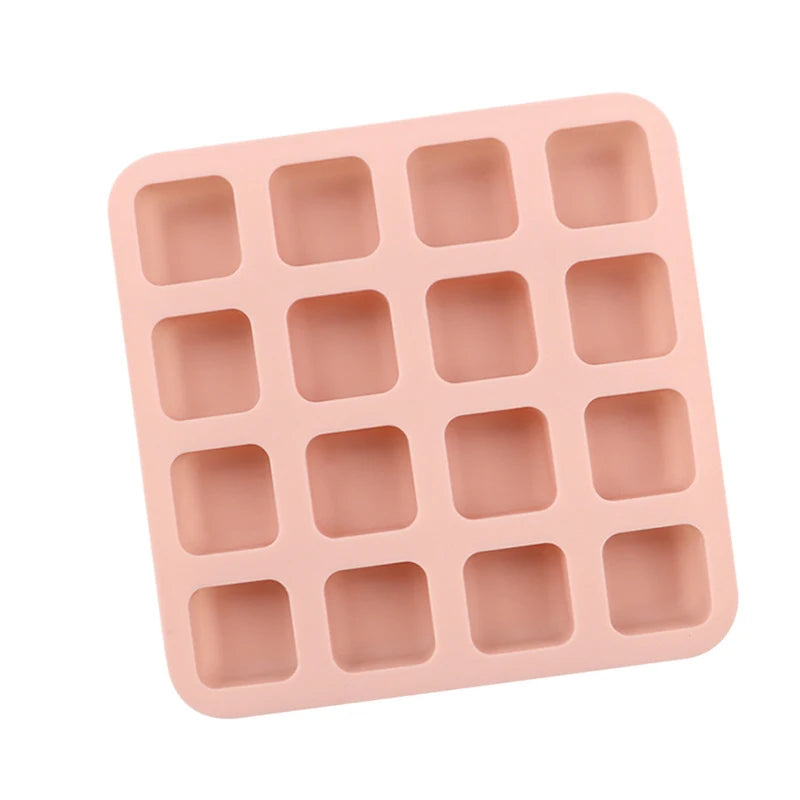 Square Caramel Candy Silicone Mold 16 Cavity Chocolate Truffles For Fat Bombs Keto Snacks Ice Cube Tray Gummy Jelly Wax Melts