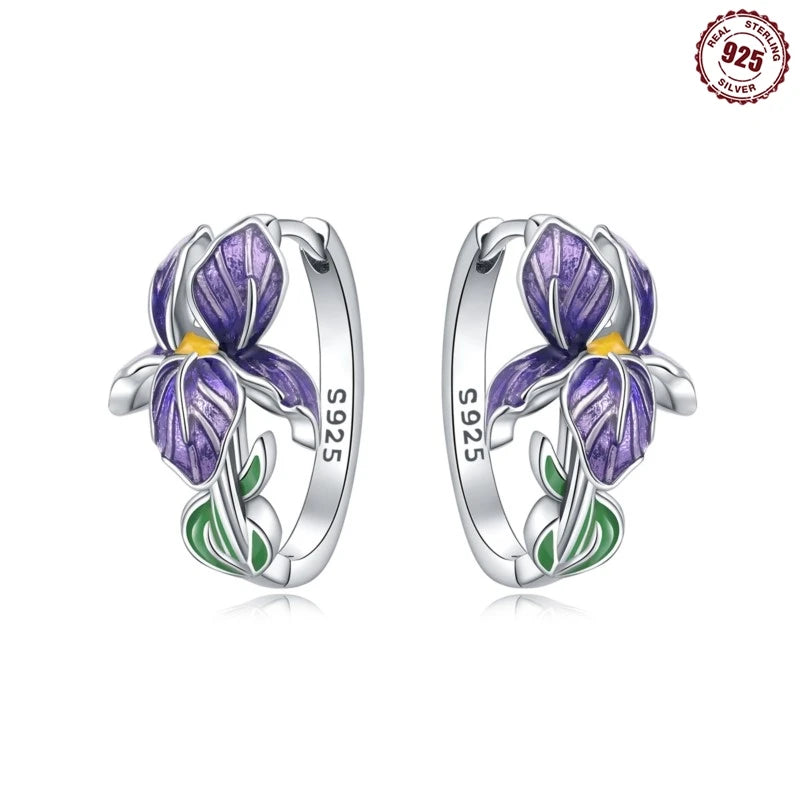 925 Sterling Silver Hoop Earrings Simple Sleeping Cat Earrings For Engagement Wedding Party Birthday Jewelry Gift