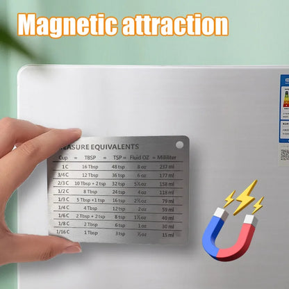 Measurement Conversion Chart Refrigerator Magnetic