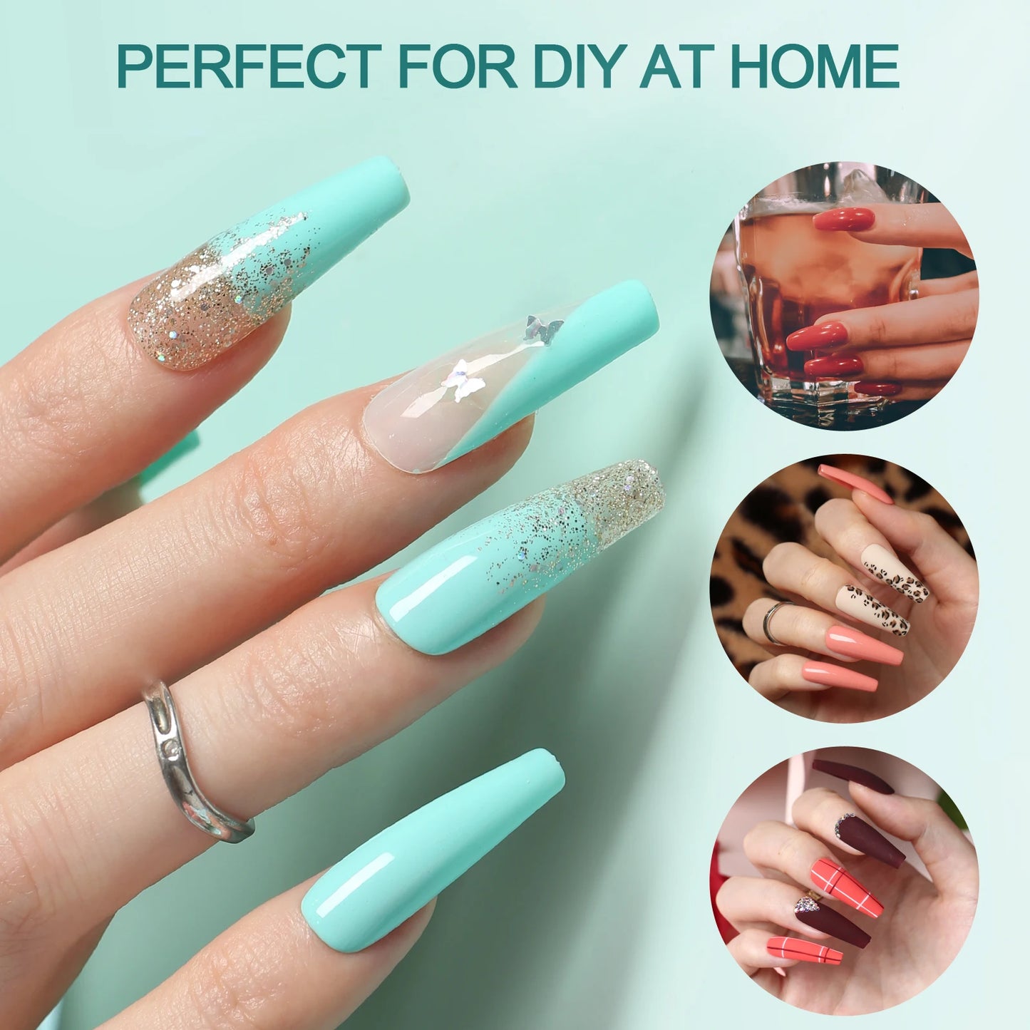 Soft Gel Tips - Medium Almond/Coffin Acrylic Nails, 120pcs/box