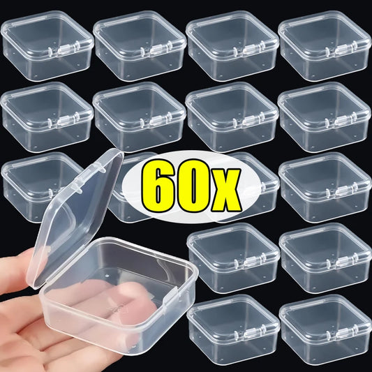 Mini Transparent Storage Boxes – Portable Containers for Earrings, Rings & Small Accessories (6/60pcs)