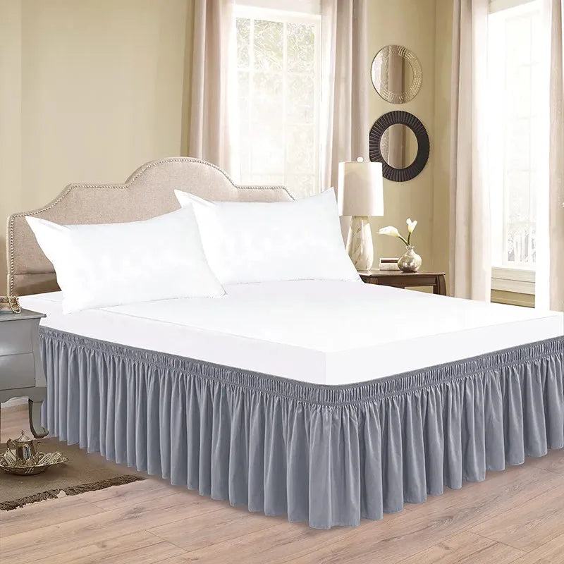 Top Selling Classic Thick Solid ColorWell Made Ruffles Bed Skirt With Wrinkle and Fade Resistant Fabric and  Widen Elastic Belt