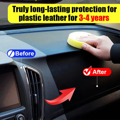 Car Plastic Restorer Coating Agent for Auto Plastic and Rubber Exterior Repair, Cleaning, Refreshing, and Restoration. Black Shine, Seal, and Brighten.