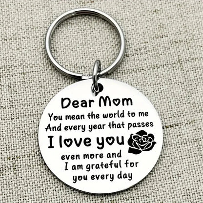 Stainless Steel 'Dear Mom I Love You' Keychain - Perfect Gift for Mother's Day, Birthday, Christmas, Thanksgiving